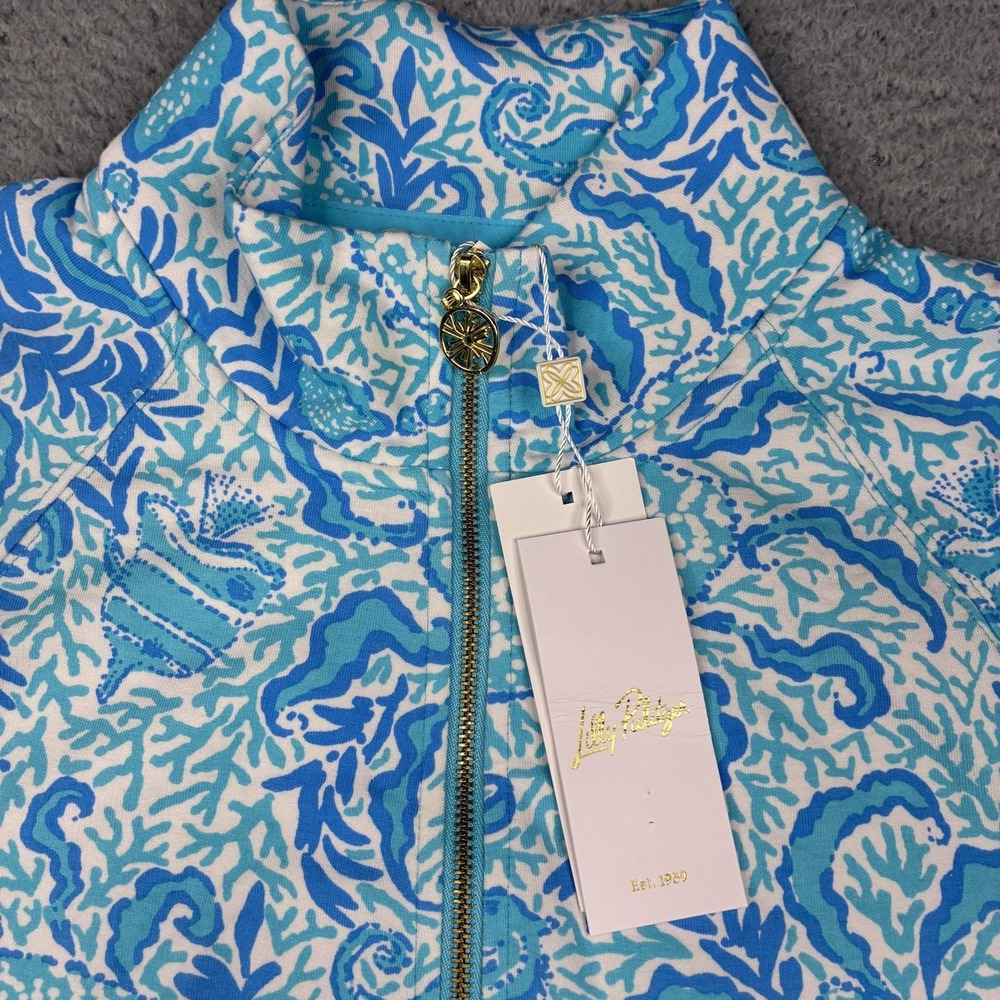 Lilly Pulitzer Skipper Popover Resort White Goombay Grooves UPF 50+ NWT - Picture 2 of 10